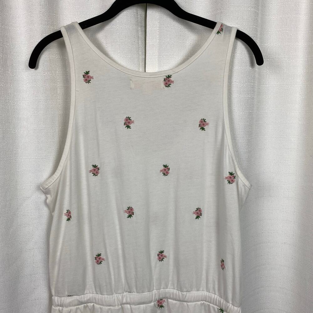 Spiritual Gangster White&Pink Embroidered Floral Perfect Lounge Romper Sz.M - Picture 9 of 13